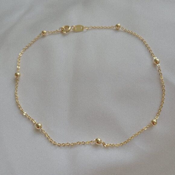 Gold Filled Ball Chain Anklet - Picture 1 of 3